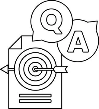 A black and white image of a paper with a question mark Stock Illustration