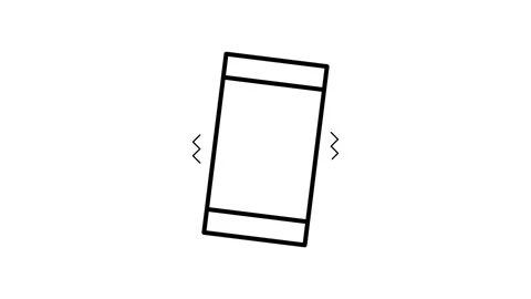 Black and white image of a phone displaying its screen, emphasizing the dev.. Stock Footage 333462130