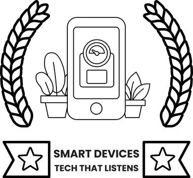 A black and white image of a phone with a green leaf on it Stock Illustration