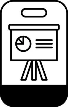A black and white image of a projector screen with a white background Stock Illustration