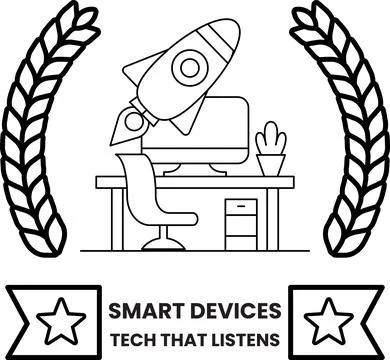 A black and white image of a rocket with a computer monitor and a chair Stock Illustration