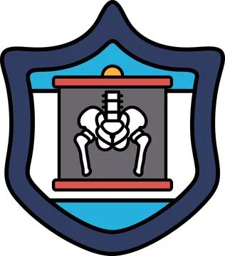 A black and white image of a shield with a skeleton on it Stock Illustration