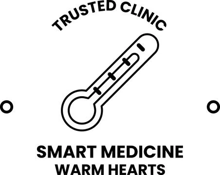 A black and white image of a thermometer with the words "Smart Medicine War.. Stock Illustration