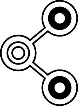 A black and white image of a three-ringed symbol Stockillustratie