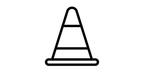 Black and white image of a traffic cone, prominently displayed against a ne.. Stock Footage 335118654