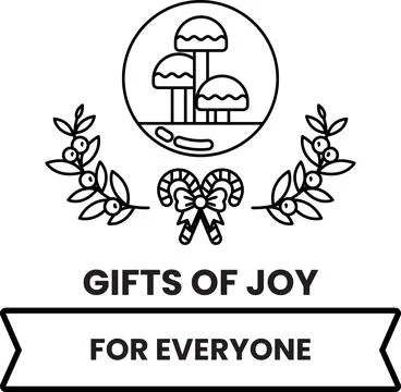 A black and white image of a tree with a bow and a candy cane Stockillustratie