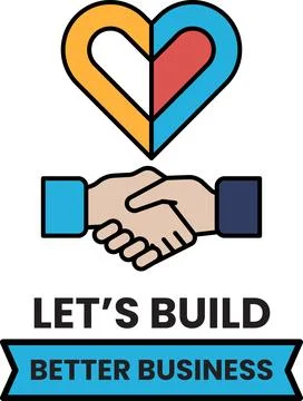 A black and white image of two hands shaking with the words "Let's build bett 스톡 일러스트