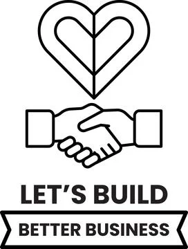 A black and white image of two hands shaking with the words "Let's build bett 스톡 일러스트