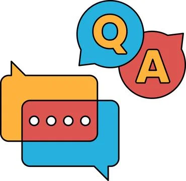 A black and white image of two speech bubbles with a question mark Stock Illustration
