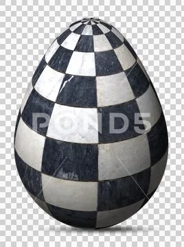 Black and white ingenious painted egg of checkered marble cells Stock Illustration