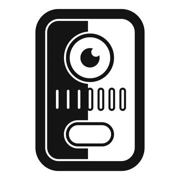 Black and white intercom icon showing security system 스톡 일러스트