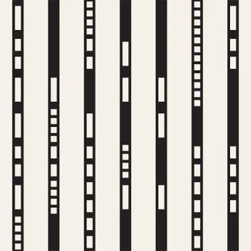 Black and White Irregular Dashed Lines Pattern. Abstract Vector Seamless 스톡 일러스트