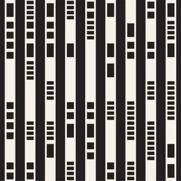 Black and White Irregular Dashed Lines Pattern. Abstract Vector Seamless 스톡 일러스트