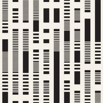 Black and White Irregular Dashed Lines Pattern. Abstract Vector Seamless Ba.. 스톡 일러스트