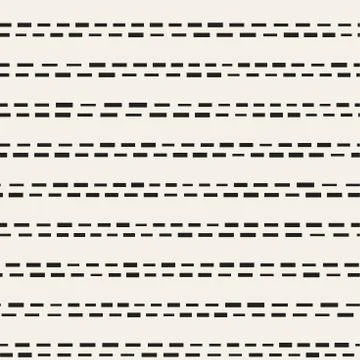 Black and White Irregular Dashed Lines Pattern. Modern Abstract Vector Seam.. Stock Illustration