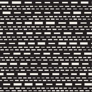 Black and White Irregular Dashed Lines Pattern. Modern Abstract Vector Seam.. 스톡 일러스트