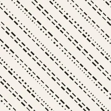 Black and White Irregular Dashed Lines Pattern. Modern Abstract Vector Seam.. Stock Illustration
