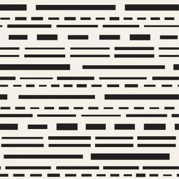 Black and White Irregular Dashed Lines Pattern. Modern Abstract Vector Seam.. Stock Illustration