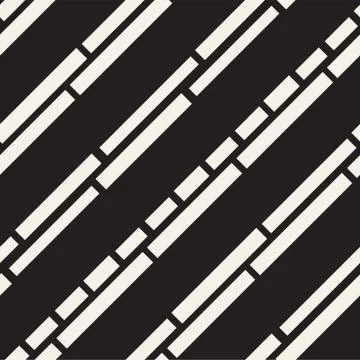 Black and White Irregular Dashed Lines Pattern. Modern Abstract Vector Seam.. 스톡 일러스트