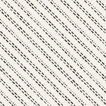 Black and White Irregular Dashed Lines Pattern. Modern Abstract Vector Seam.. イラスト素材
