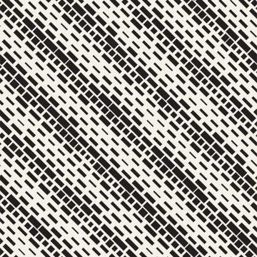 Black and White Irregular Dashed Lines Pattern. Modern Abstract Vector Seam.. イラスト素材