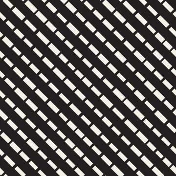 Black and White Irregular Dashed Lines Pattern. Modern Abstract Vector Seam.. 스톡 일러스트