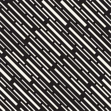 Black and White Irregular Dashed Lines Pattern. Modern Abstract Vector Seamle 스톡 일러스트