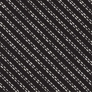 Black and White Irregular Dashed Lines Pattern. Modern Abstract Vector Seamle Stock Illustration