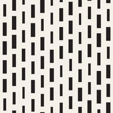 Black and White Irregular Dashed Lines Pattern. Modern Abstract Vector Seamle 스톡 일러스트