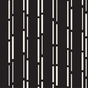 Black and White Irregular Dashed Lines Pattern. Modern Abstract Vector Seamle 스톡 일러스트
