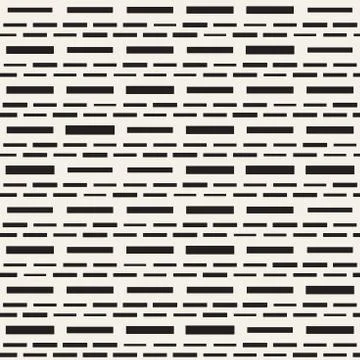 Black and White Irregular Dashed Lines Pattern. Modern Abstract Vector Seamle 스톡 일러스트