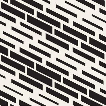 Black and White Irregular Dashed Lines Pattern. Modern Abstract Vector Seamle 库存插图