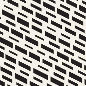 Black and White Irregular Dashed Lines Pattern. Modern Abstract Vector Seamle 스톡 일러스트