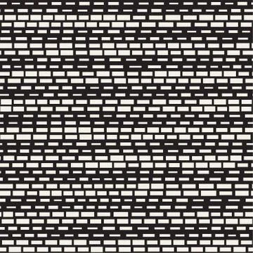Black and White Irregular Dashed Lines Pattern. Modern Abstract Vector Seamle 库存插图