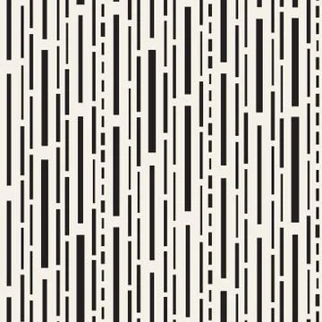Black and White Irregular Dashed Lines Pattern. Modern Abstract Vector Seamle 스톡 일러스트