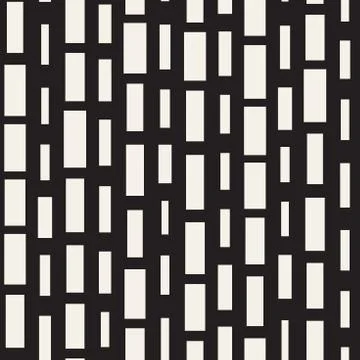 Black and White Irregular Dashed Lines Pattern. Modern Abstract Vector Seamle 库存插图