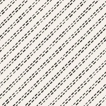 Black and White Irregular Dashed Lines Pattern. Modern Abstract Vector Seamle 스톡 일러스트