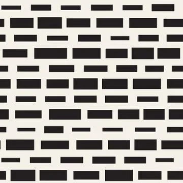 Black and White Irregular Dashed Lines Pattern. Modern Abstract Vector Seamle Illustrazione stock