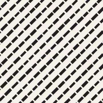 Black and White Irregular Dashed Lines Pattern. Modern Abstract Vector Seamle 库存插图