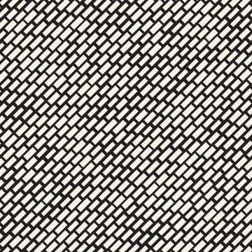 Black and White Irregular Dashed Lines Pattern. Modern Abstract Vector Seamle 스톡 일러스트