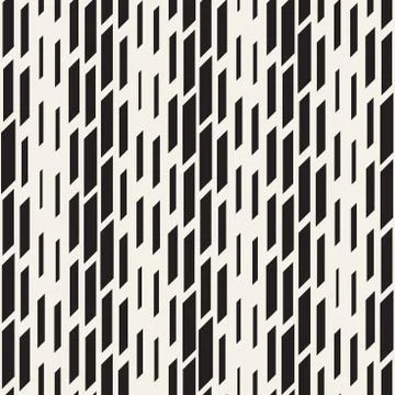 Black and White Irregular Dashed Lines Pattern. Modern Abstract Vector Seamle イラスト素材