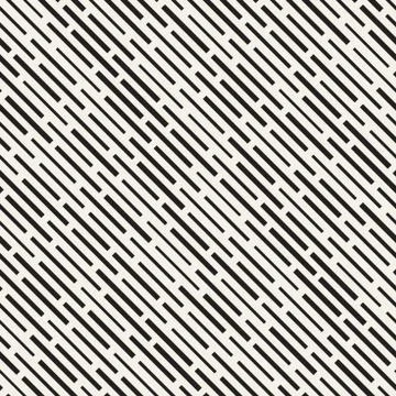 Black and White Irregular Dashed Lines Pattern. Modern Abstract Vector Seamle 스톡 일러스트