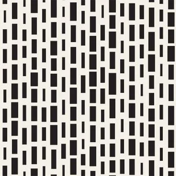 Black and White Irregular Dashed Lines Pattern. Modern Abstract Vector Seamle 스톡 일러스트