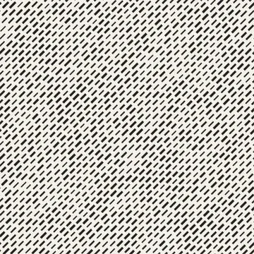 Black and White Irregular Dashed Lines Pattern. Modern Abstract Vector Seamle イラスト素材