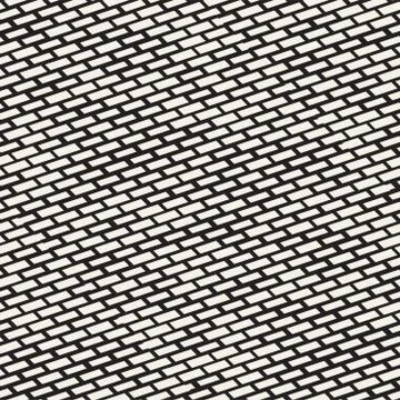 Black and White Irregular Dashed Lines Pattern. Modern Abstract Vector Seamle イラスト素材