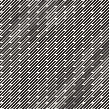 Black and White Irregular Dashed Lines Pattern. Modern Abstract Vector Seamle 库存插图