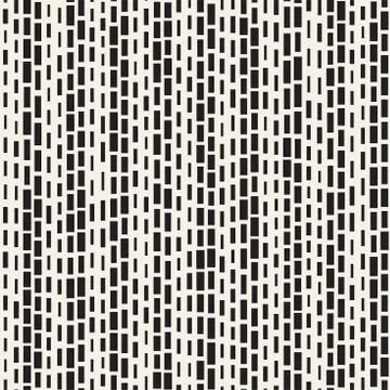 Black and White Irregular Dashed Lines Pattern. Modern Abstract Vector Seamle Stock Illustration