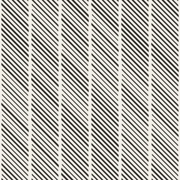 Black and White Irregular Dashed Lines Pattern. Modern Abstract Vector Seamle Stock Illustration