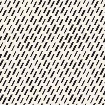 Black and White Irregular Dashed Lines Pattern. Modern Abstract Vector Seamle 스톡 일러스트