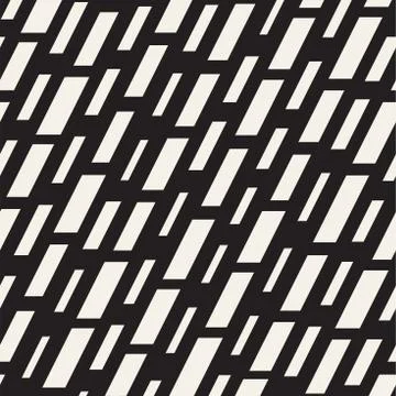 Black and White Irregular Dashed Lines Pattern. Modern Abstract Vector Seamle 스톡 일러스트